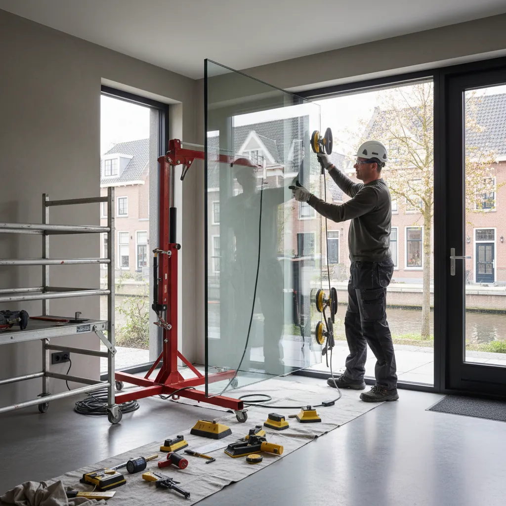 Glaswerk isolatieglas plaatsen